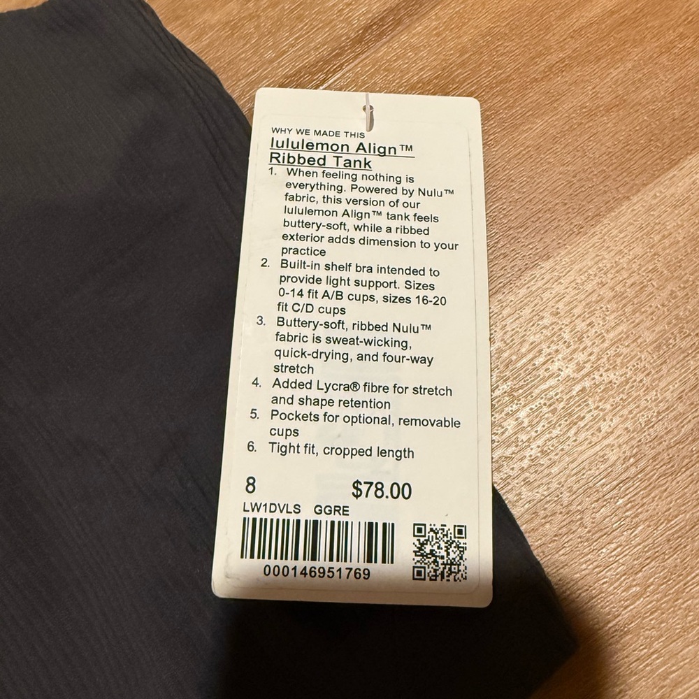 Lululemon Grey Ribbed Align Tank - Picture 3 of 3